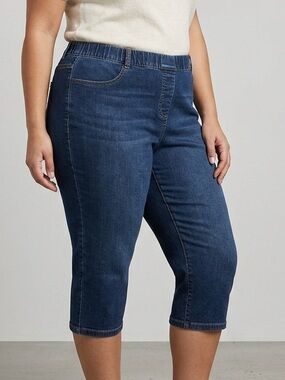 PENNINGTONS Pull On Denim Capri Pants Size 2X